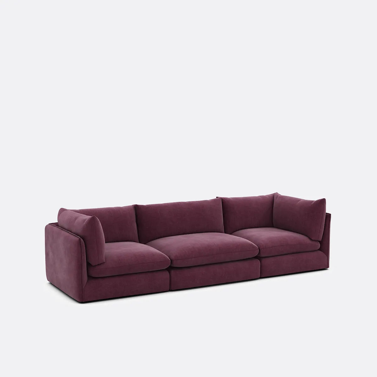 Canapé Modulable Droit, 3 Places, En Tissu Structuré MALO — vue 3