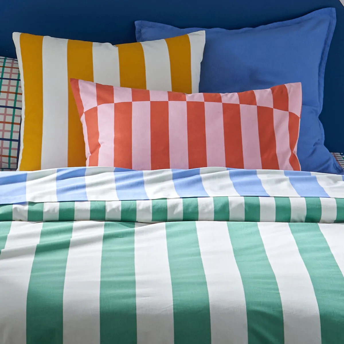 Housse De Couette En Coton, HENDAYE VERT — vue 3
