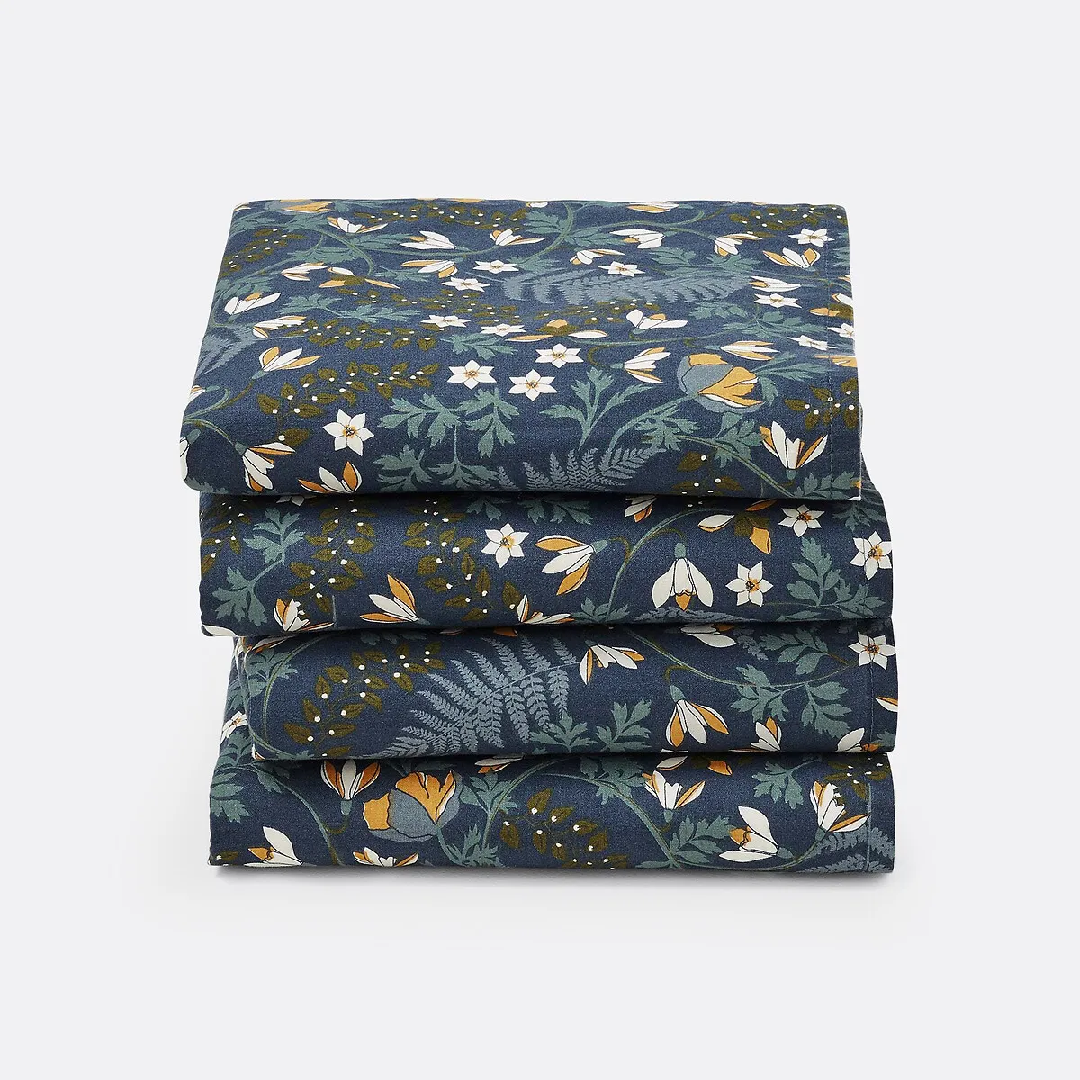 4 Serviettes De Table Coton Lavé Longina Imprimé