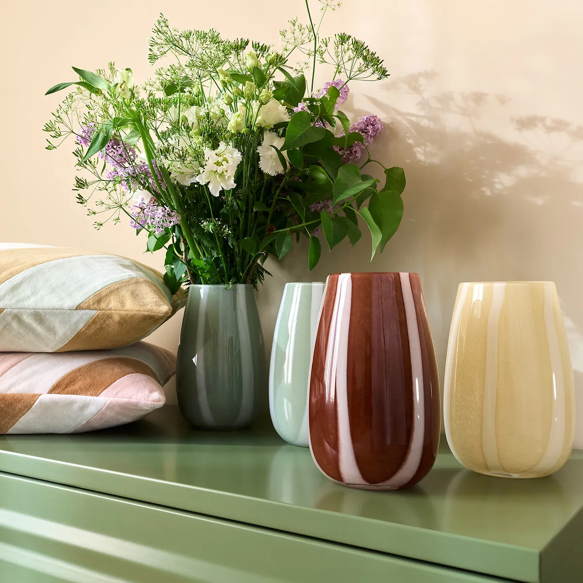 Vase En Verre À Rayures, Malco — vue 3