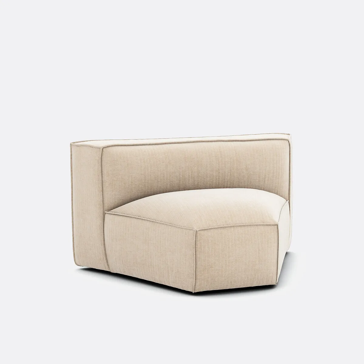 Elément D'angle Ouvert Pour Canapé Modulable, En Velours Côtelé Vintage, SEVEN — vue 3