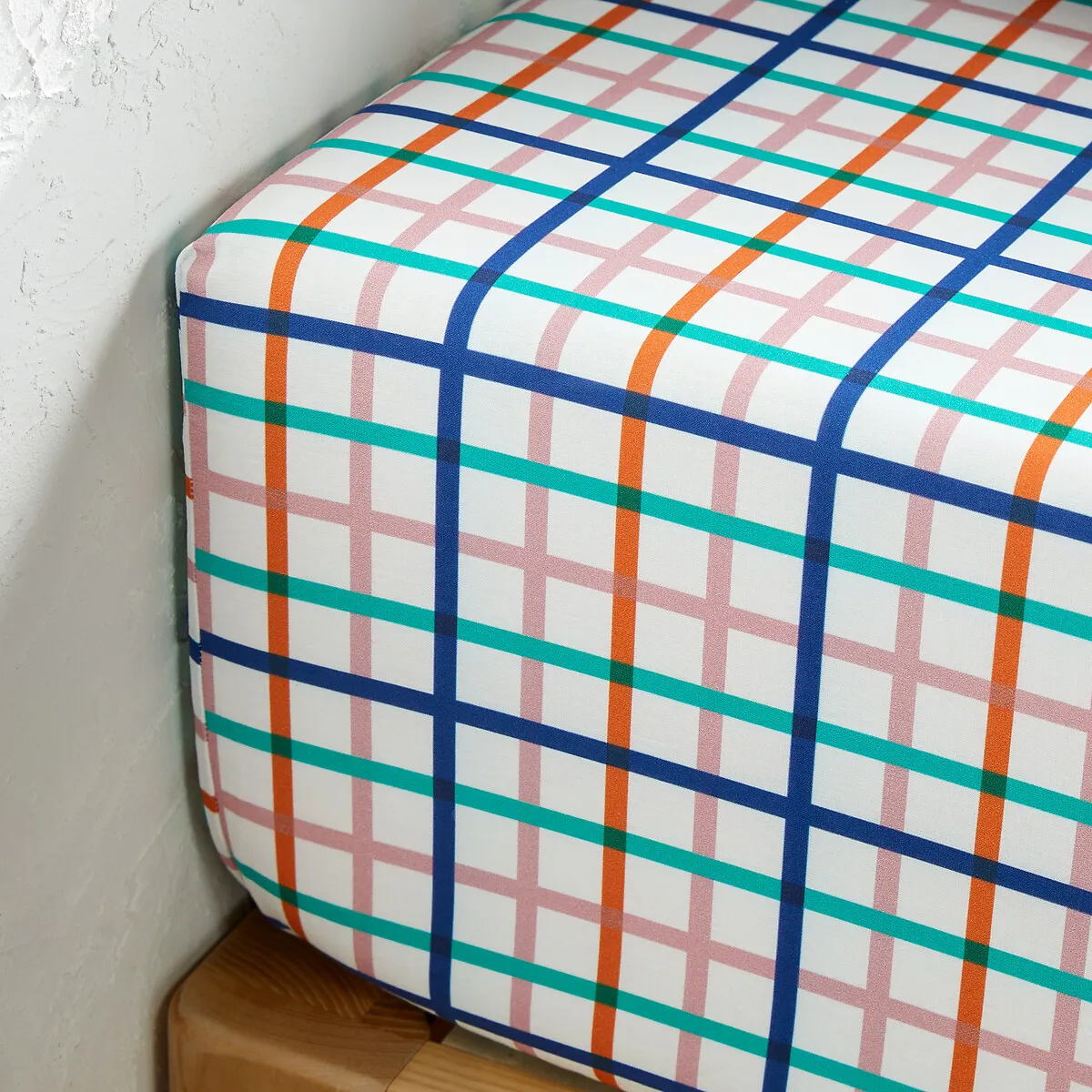 Drap-housse En Coton Bonnet 30 Cm, TABAKA CARREAUX — vue 3