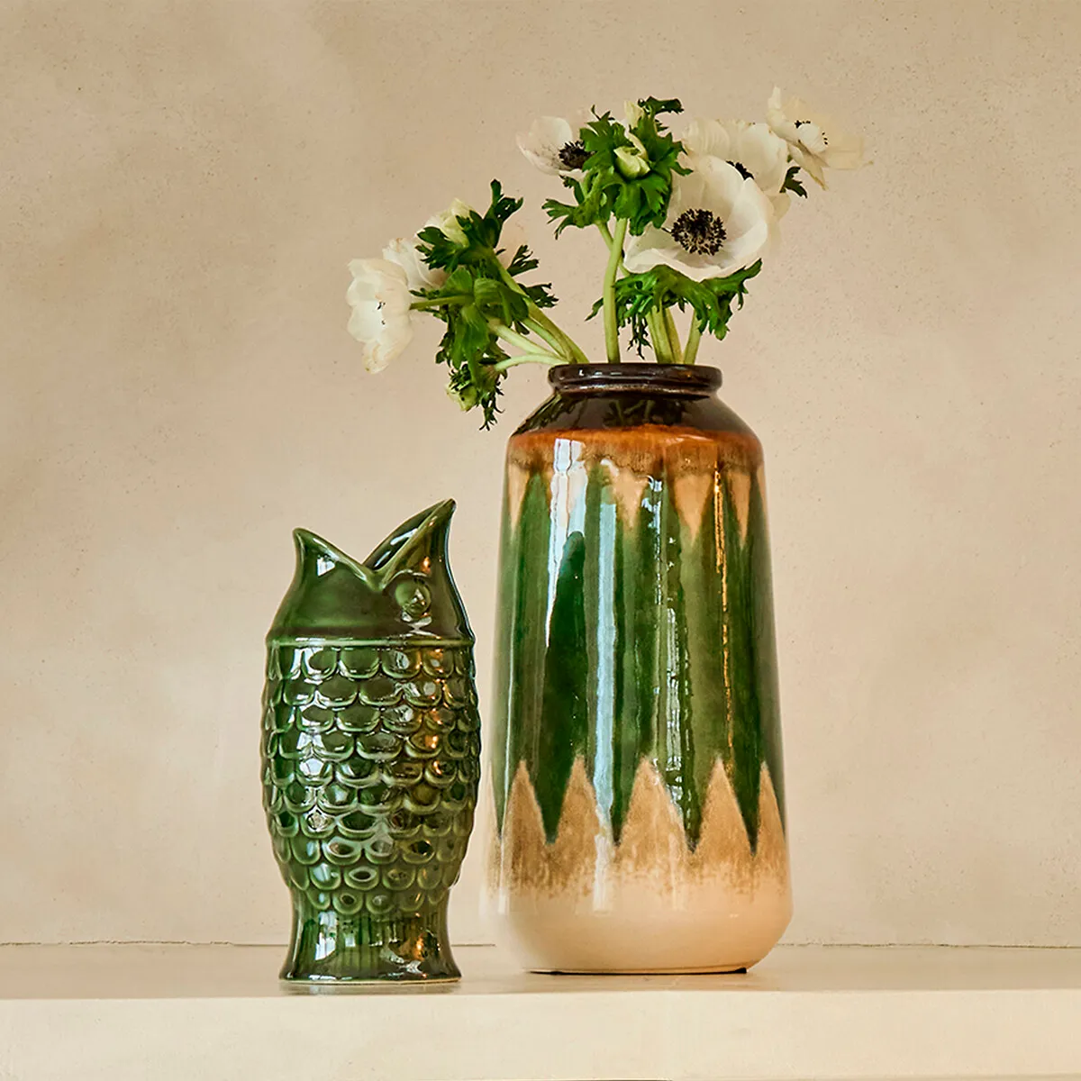 Vase Poisson En Céramique Reliéfée, Hauteur 22,2 Cm, NÉMÉO — vue 3