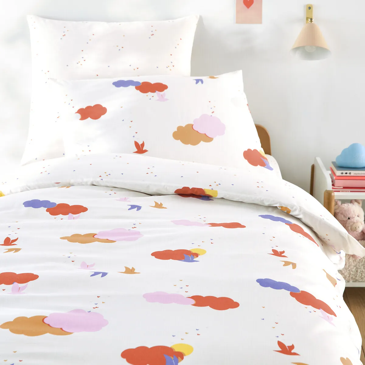 Housse De Couette Enfant, En Coton Biologique, Imprimé Nuages, NOKI — vue 3