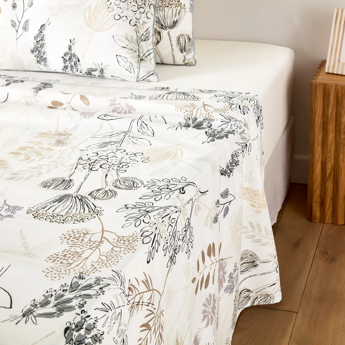 Drap Plat Coton, Romarin — vue 3