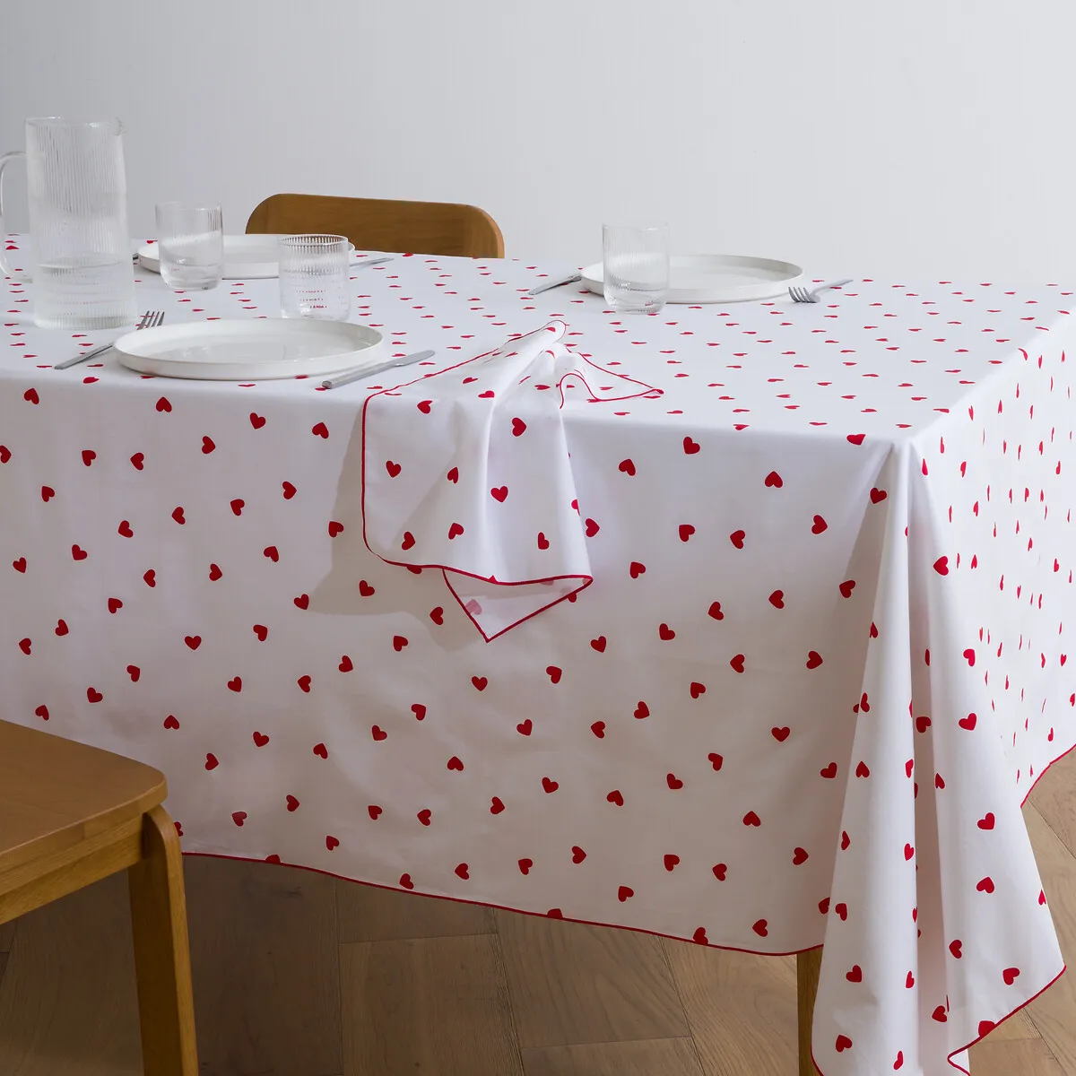Nappe En Coton, Imprimé Cœurs, SCACCO