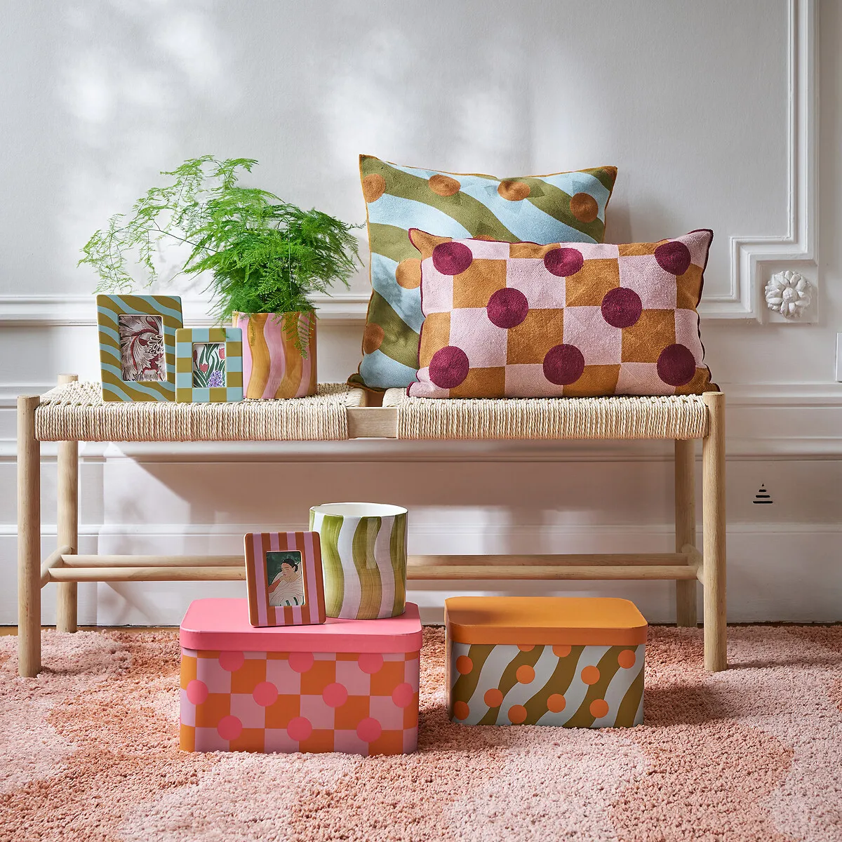 Housse De Coussin Carrée 45x45 Cm, En Lin Et Coton Brodé, TOUMA — vue 3