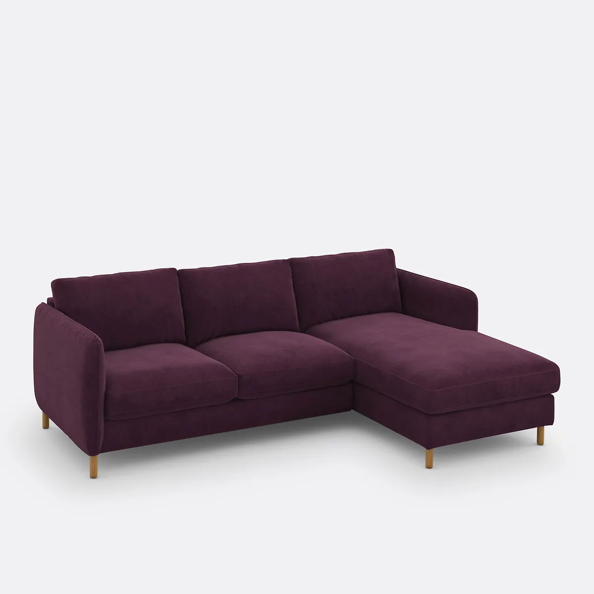 Canapé D'angle Droit, Convertible, 4 Places, En Velours, LOMÉO — vue 3