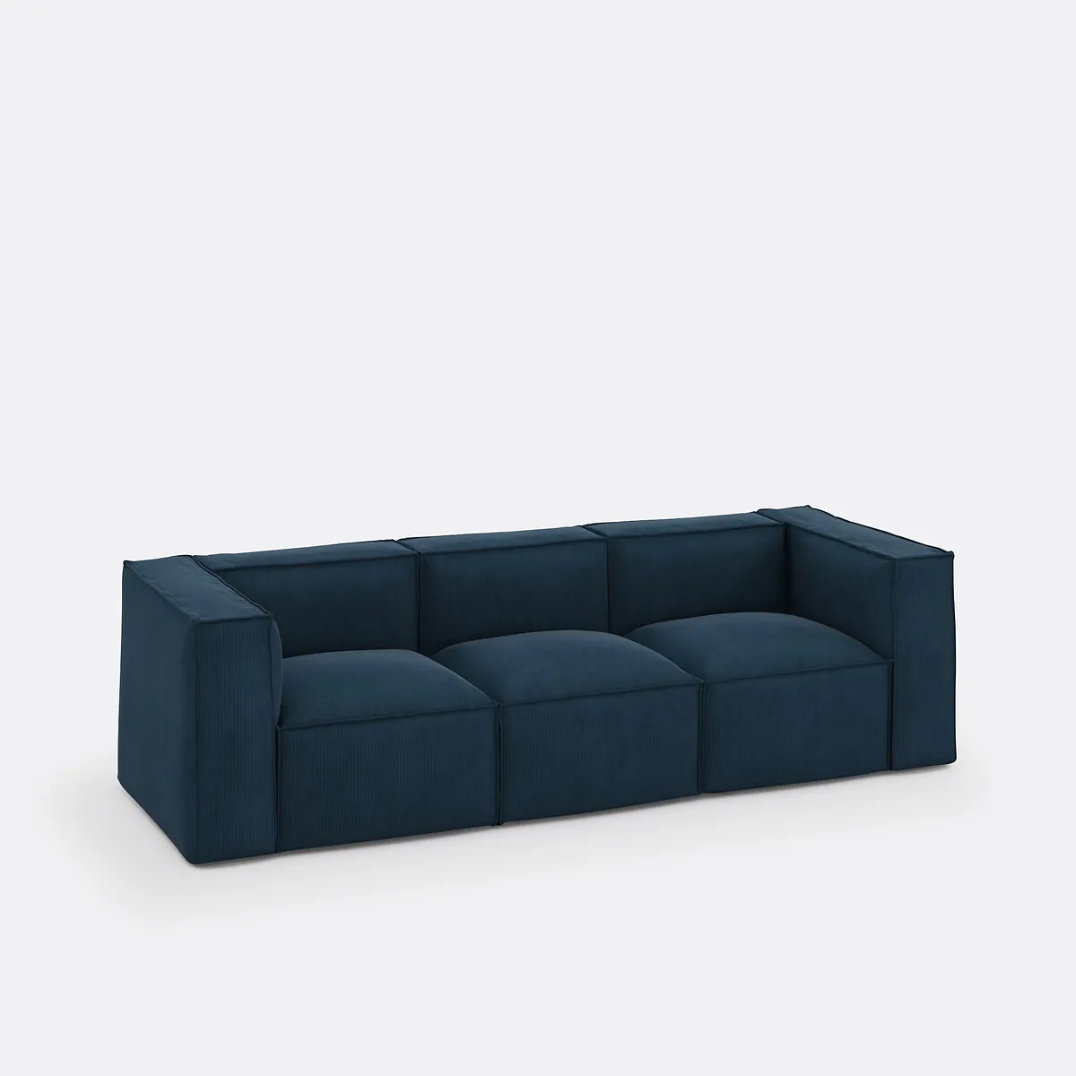 Canapé Modulable, 3 Places, En Velours Côtelé Fines Côtes, SEVEN — vue 3