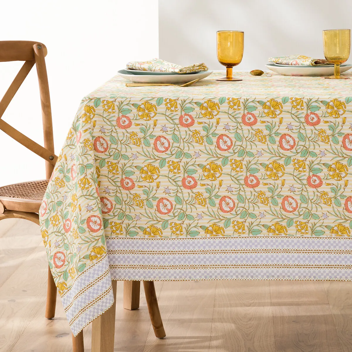 Nappe Imprimée Coton Lavé, Cyrille