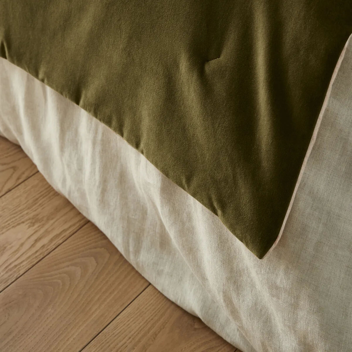 Edredon Matelassé Velours Coton Lin Uni, Velvet — vue 3