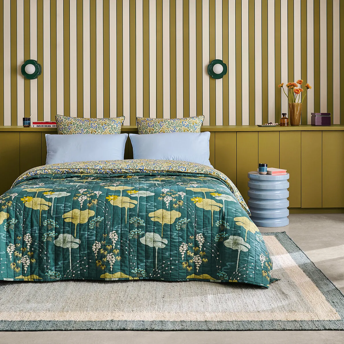 Couvre-lit  Boutis Matelassé Kantha, Voile De Coton, SONG — vue 3