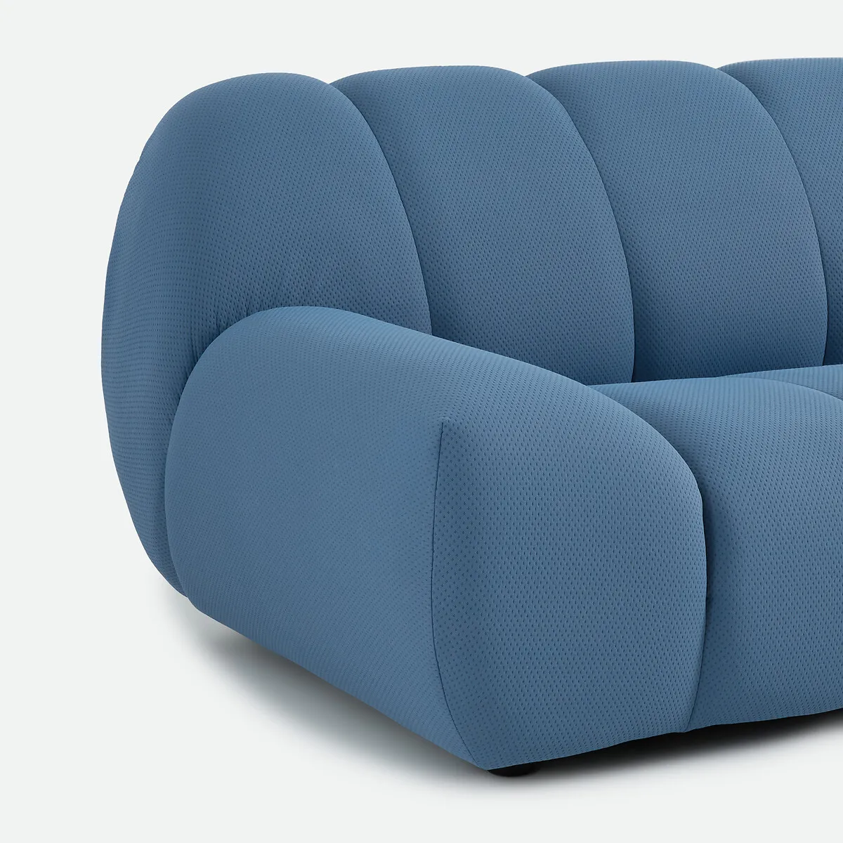 Canapé Droit, 3 Places, En Tissu Matelassé, NURIA — vue 3
