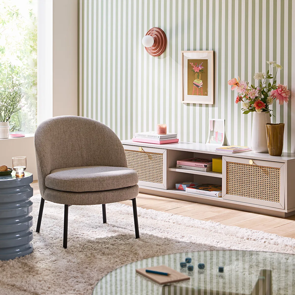 Fauteuil, Tissu Chiné, NORDIE — vue 3