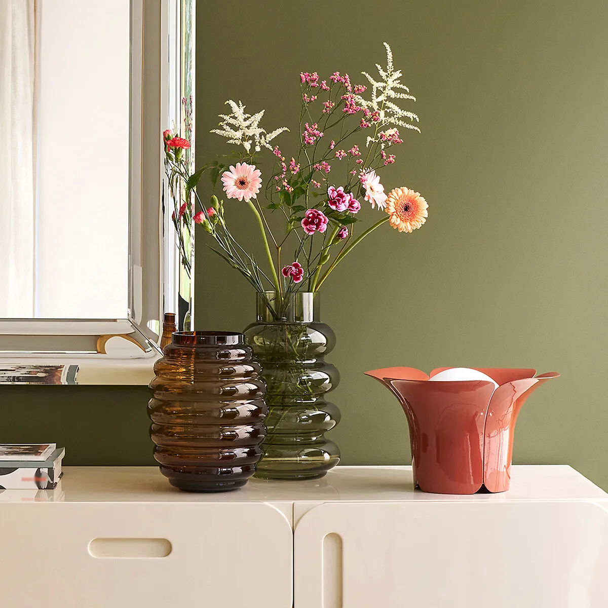 Lampe À Poser Tulipe, Métal Fer Et Opaline, Tessen — vue 3