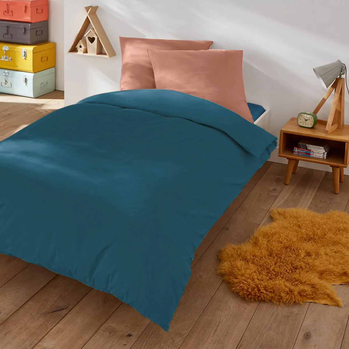 Drap Housse Enfant Uni En Polycoton, Scenario — vue 3
