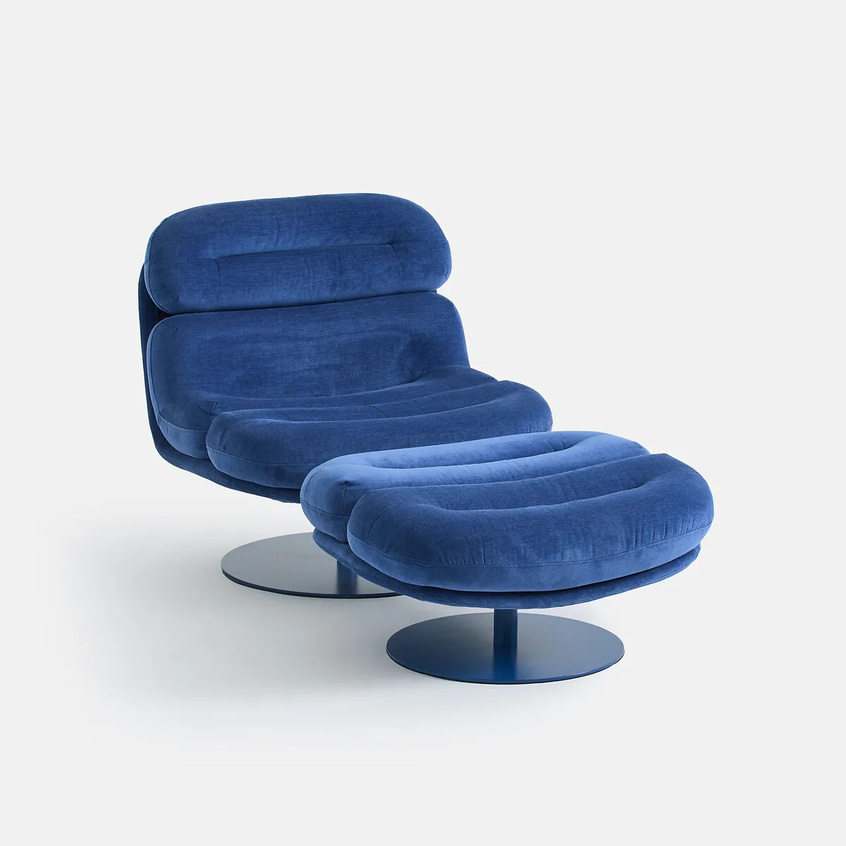 Fauteuil Rotatif En Velours, Avec Repose-pieds, MARLON