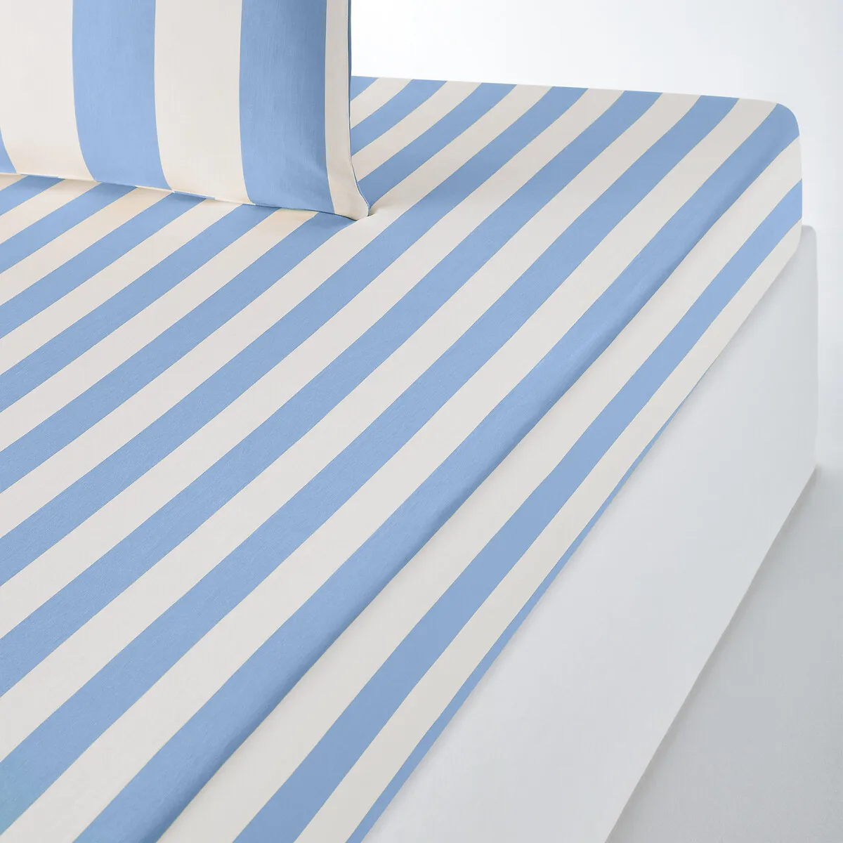 Drap-housse En Coton Bonnet 25 Cm, HENDAYE BLEU