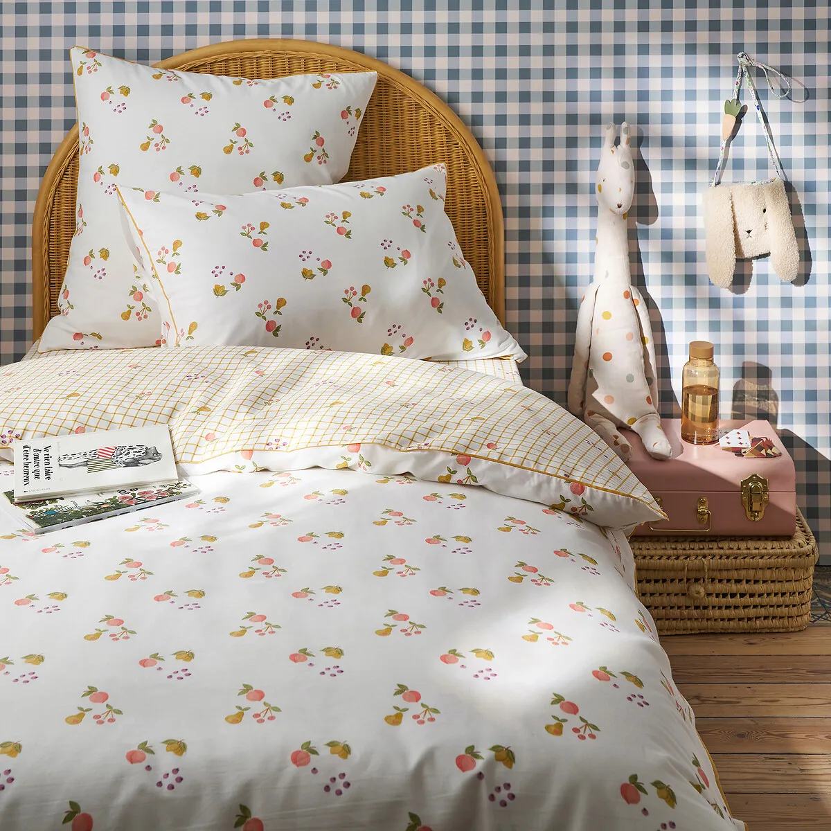 Taie D'oreiller Enfant, En 50% Coton Recyclé, Imprimé Fruits, LILAS — vue 3