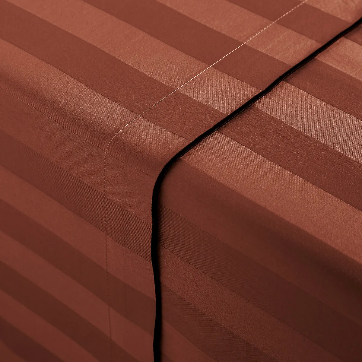 Drap Plat Satin De Coton Lavé, Victor Rayé — vue 3