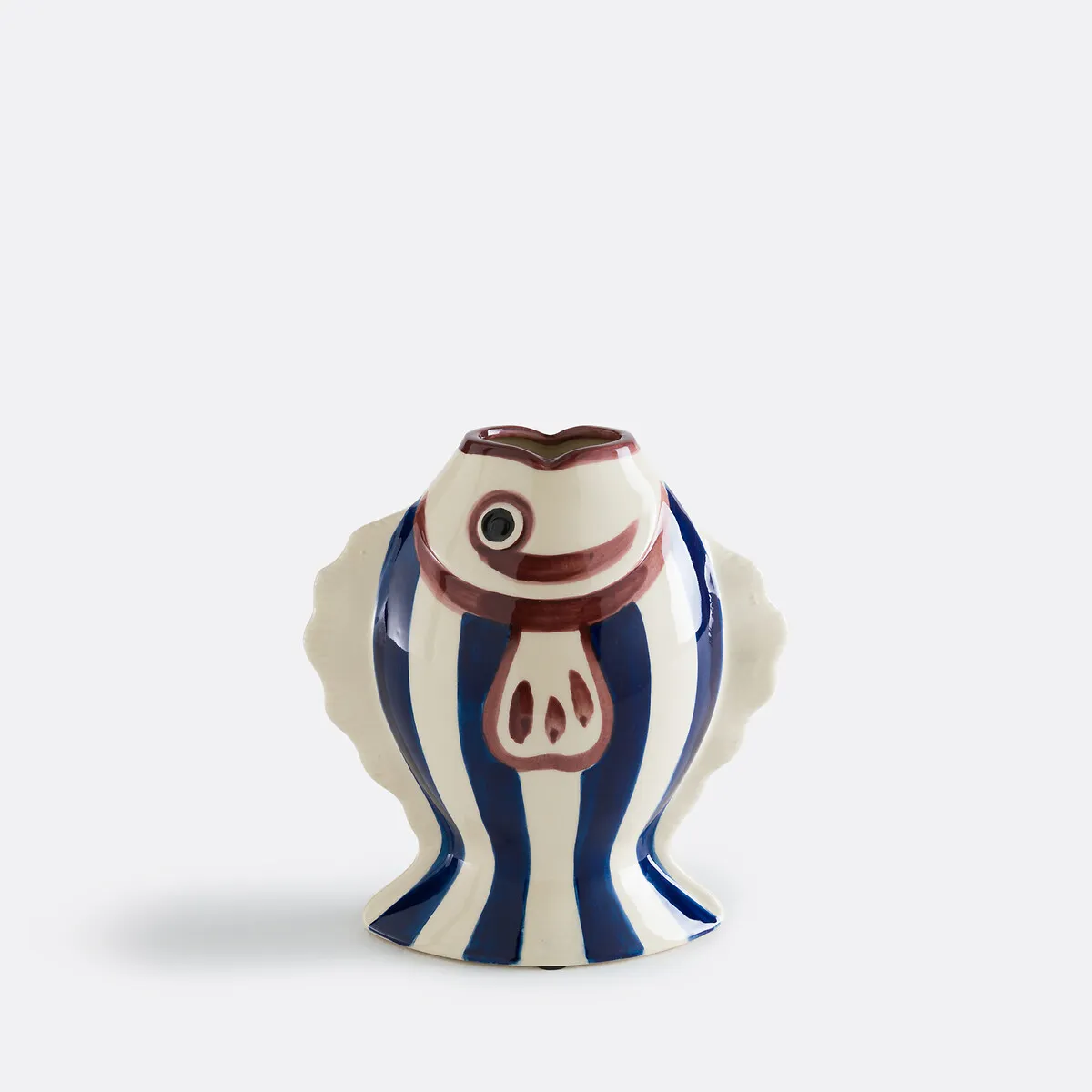 Vase Forme Poisson, En Céramique, Hauteur 24 Cm, FISKA