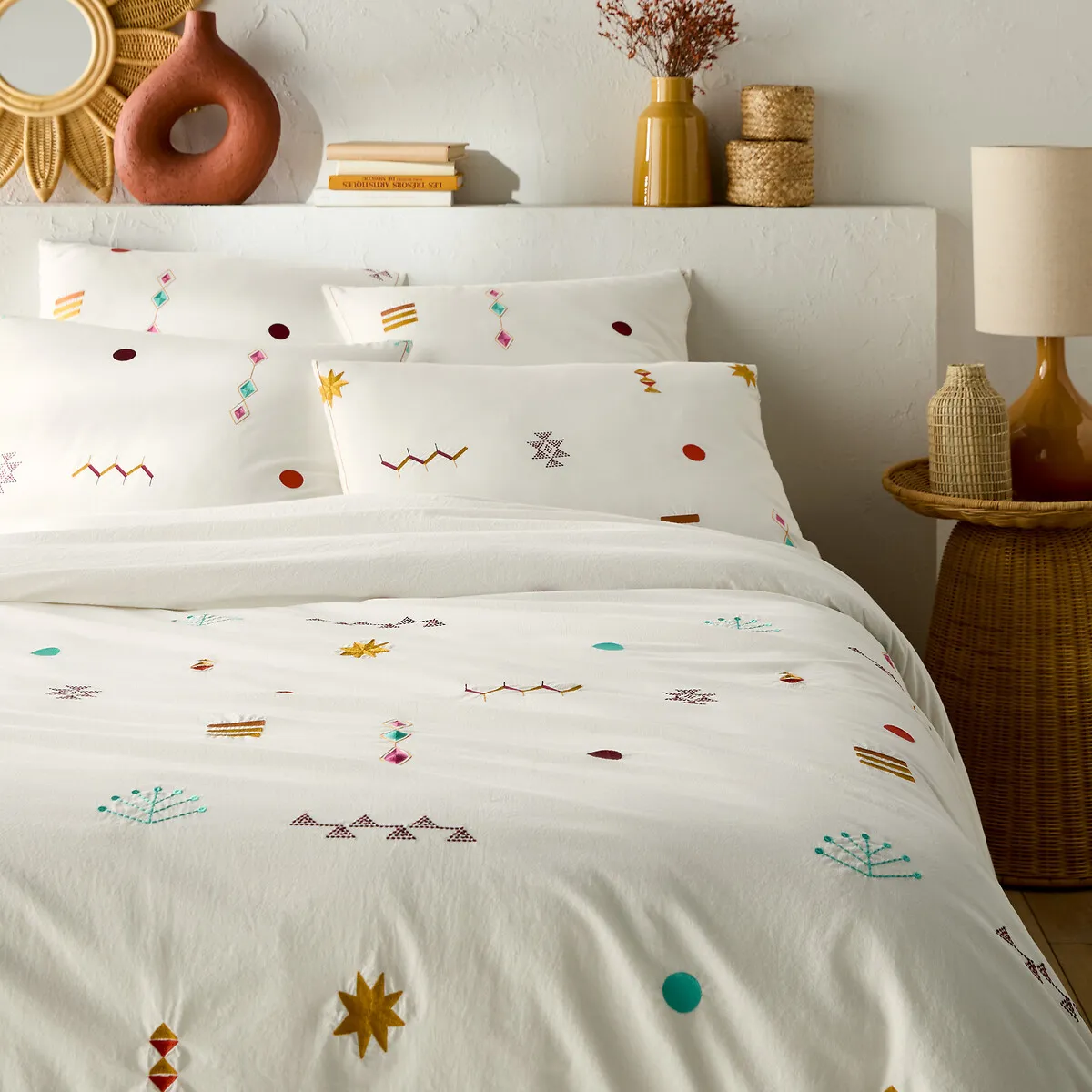 Housse De Couette Brodée Coton Vintage, Imani
