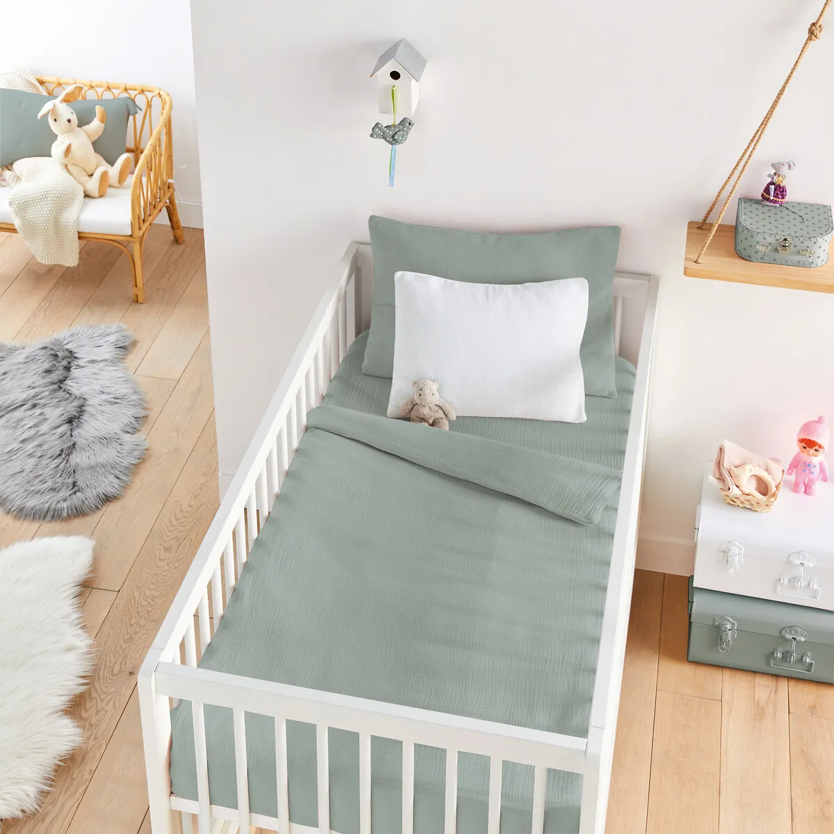 Drap-housse Bébé Gaze De Coton Uni, Kumla — vue 3