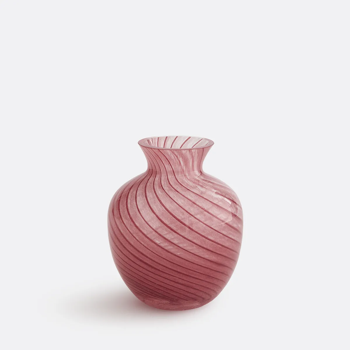 Vase En Verre Coloré Rose À Rayures, Hauteur 10,2 Cm, MARLIA