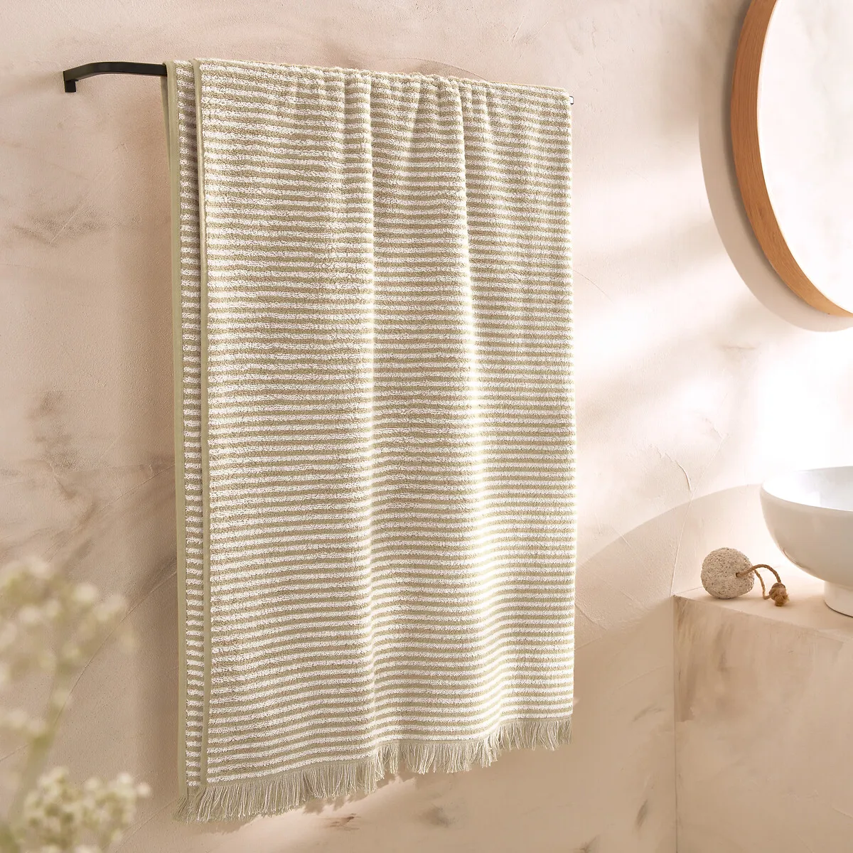 Maxi Drap De Bain Éponge Rayée Malo — vue 3