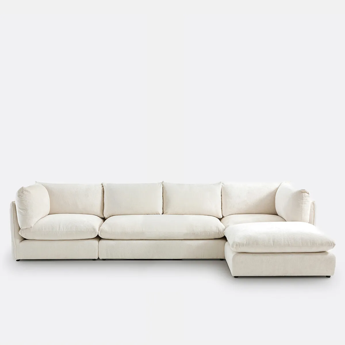 Élément Banquette 2 Places Pour Canapé Modulable, En Velours Épais, MALO — vue 3