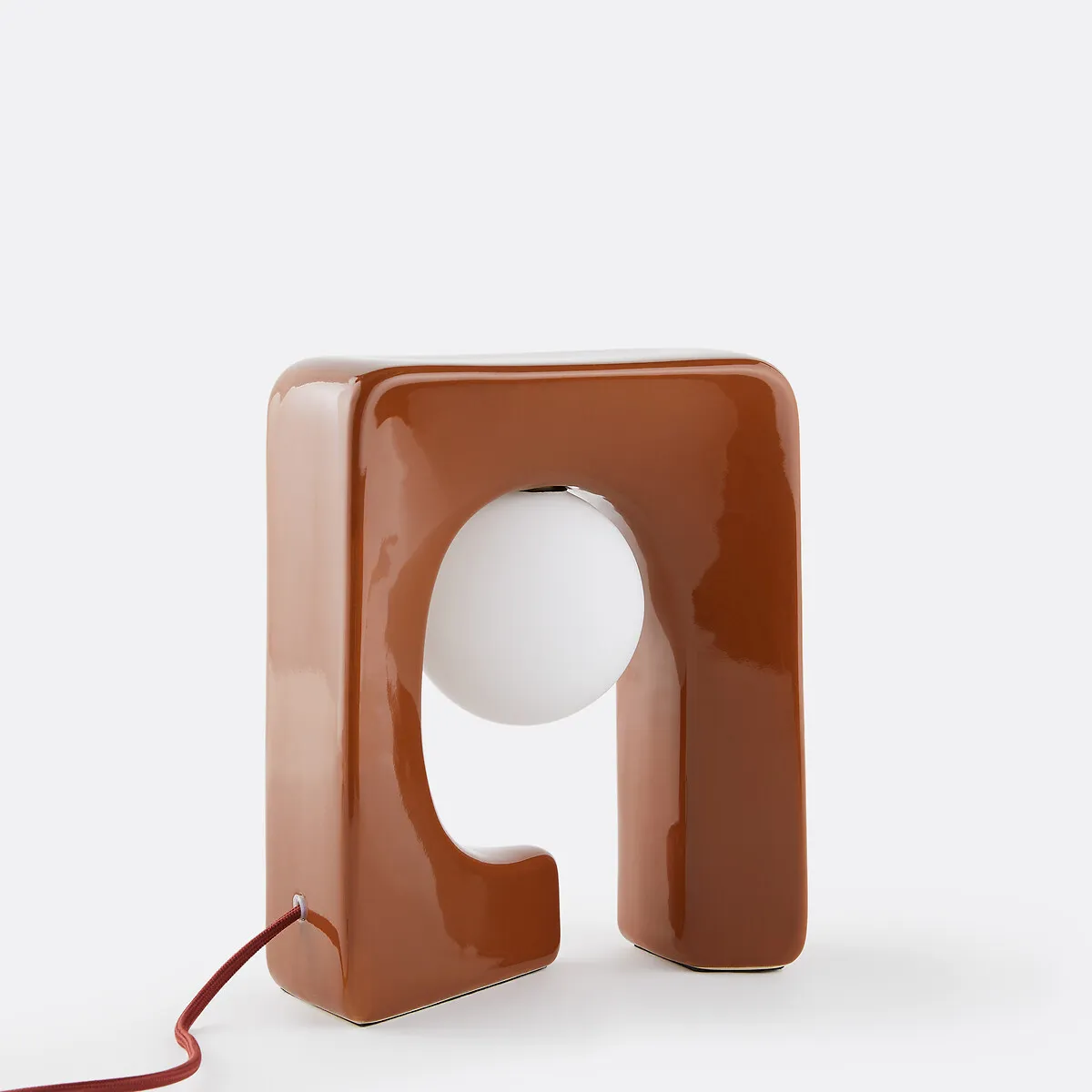 Lampe À Poser, En Céramique Et Verre Opalin, VESLI