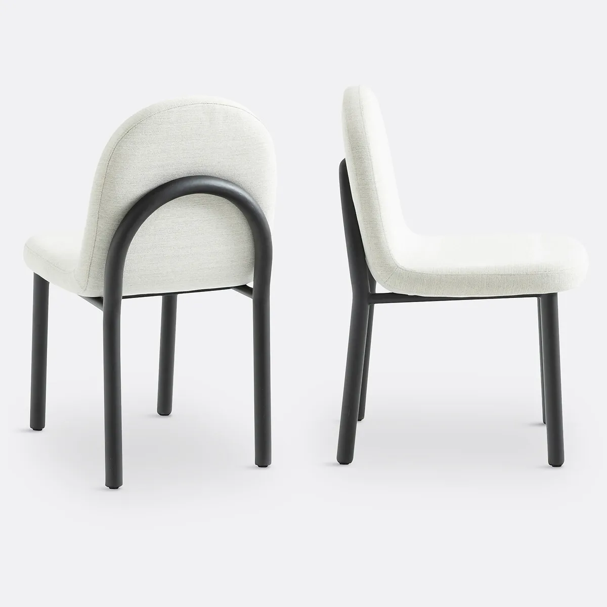 Lot De 2 Chaises Tissu Et Métal Fer Noir, Polly — vue 3