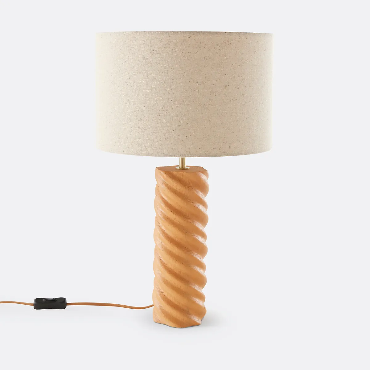 Lampe À Poser Chêne Et Lin, Dehen
