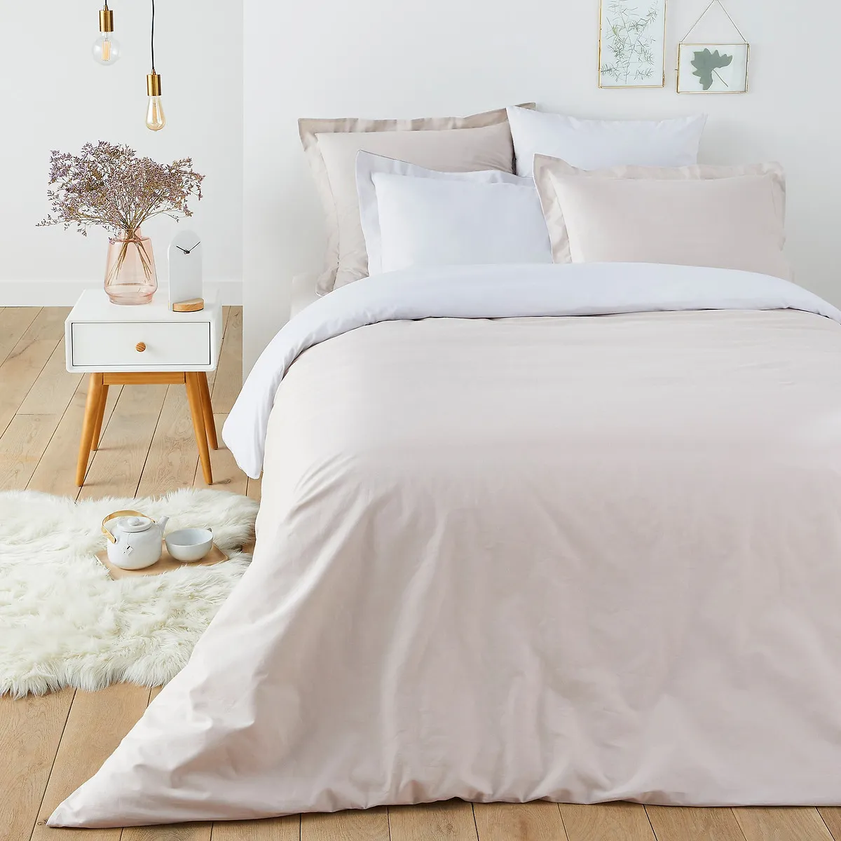 Housse De Couette Coton Bicolore