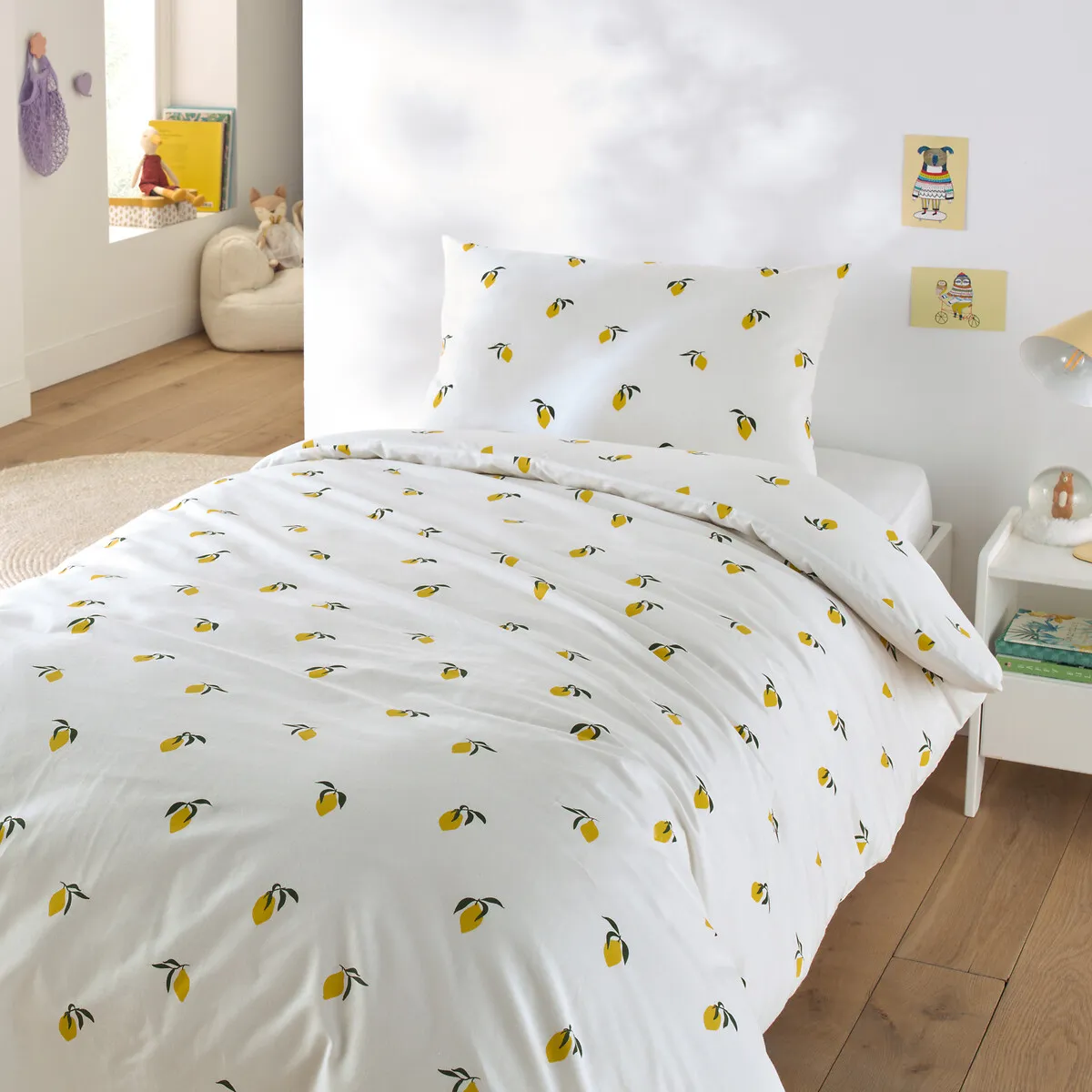 Parure De Lit Enfant Coton, Taie Rect., Citron — vue 3