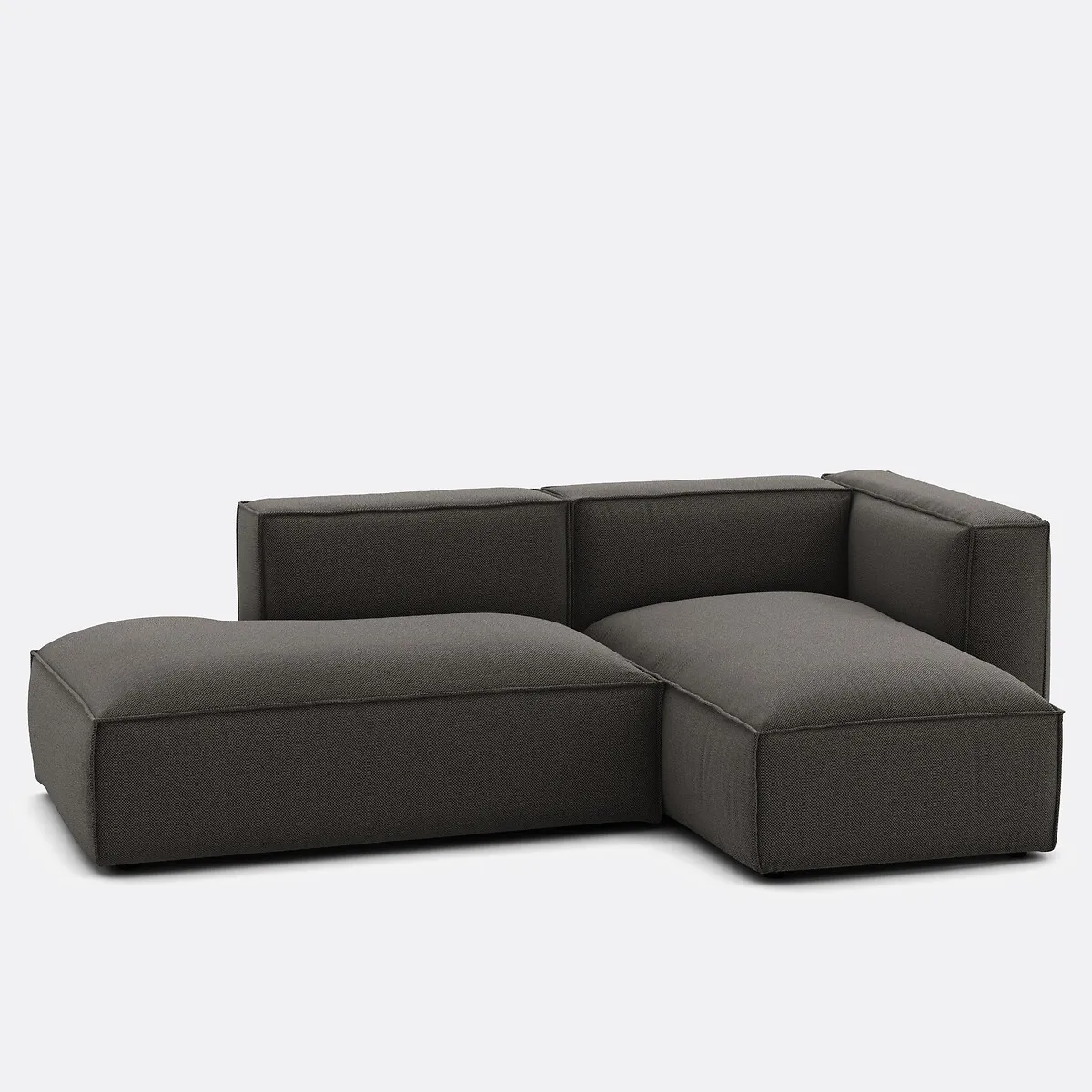 Canapé Modulable D'angle Droit, En Tissu Texturé, SEVEN — vue 3