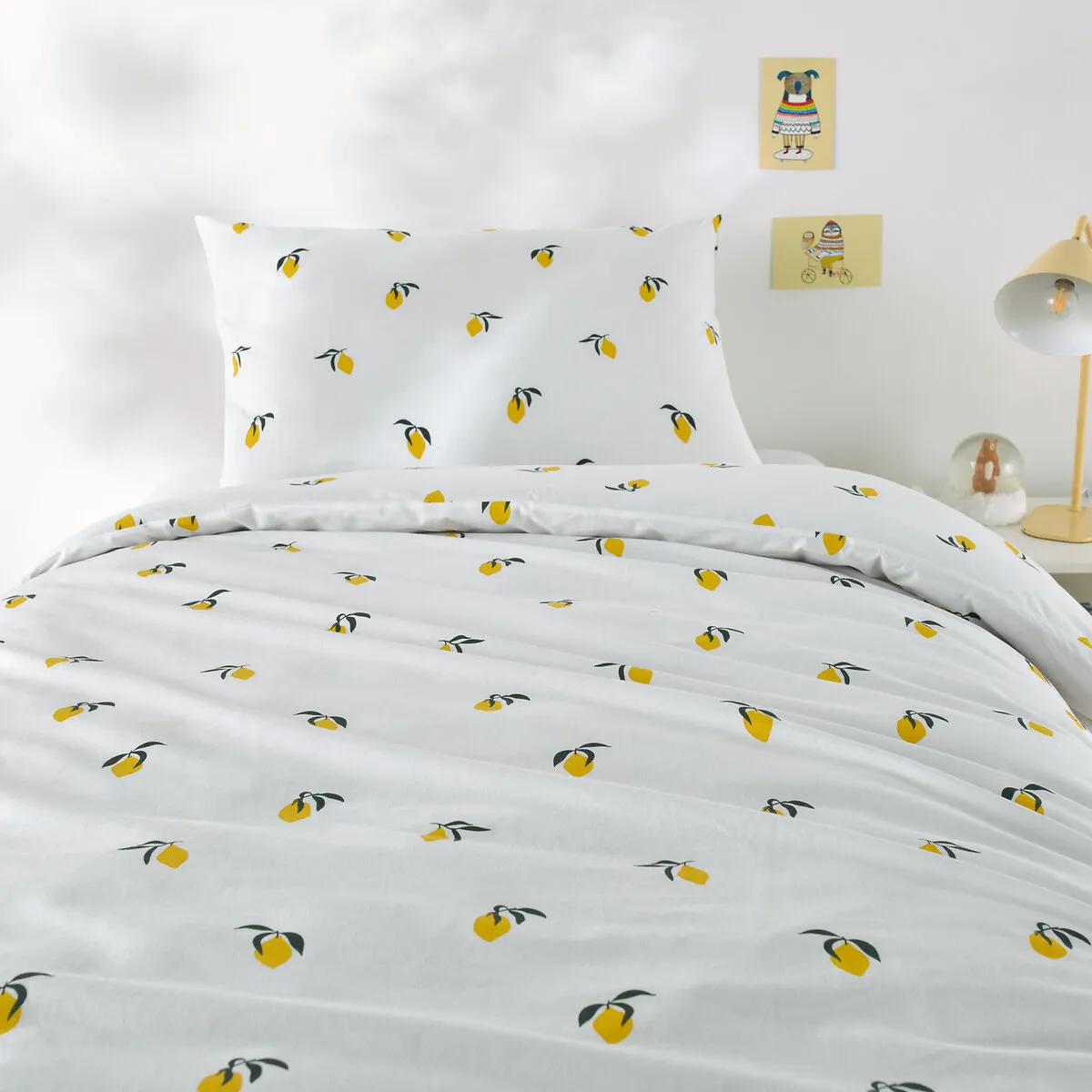 Parure De Lit Enfant Coton, Taie Rect., Citron