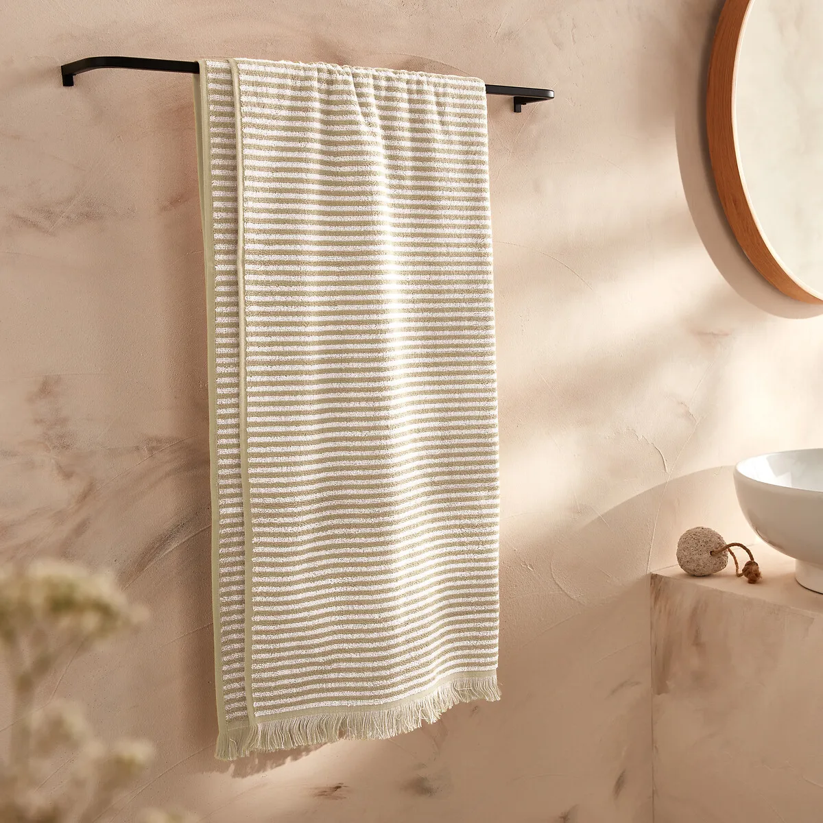 Drap De Bain Éponge Rayée Malo — vue 3