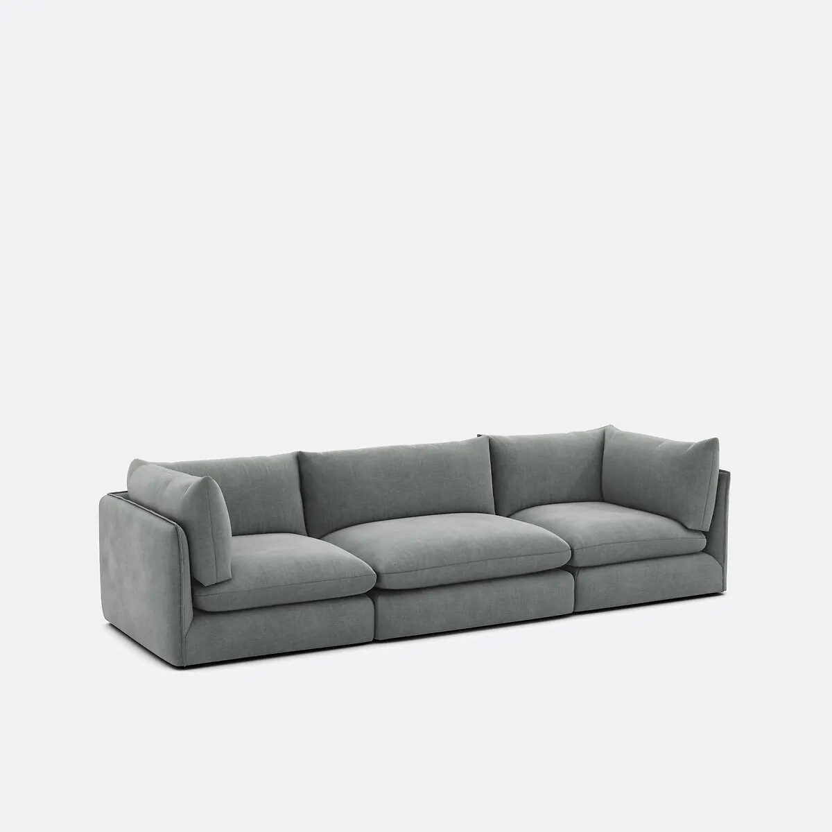 Canapé Modulable Droit, 3 Places, En Tissu Structuré MALO — vue 3