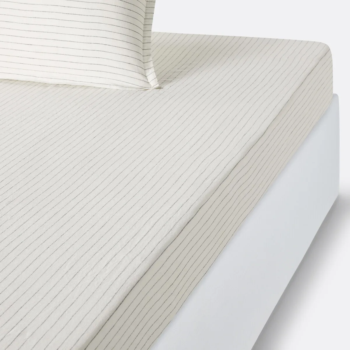 Drap Housse Lin Lavé Bonnet 35 Cm, Linot Rayé