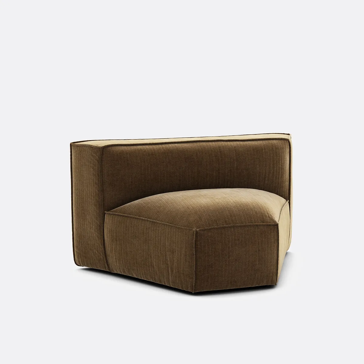Elément D'angle Ouvert Pour Canapé Modulable, En Velours Côtelé Vintage, SEVEN — vue 3