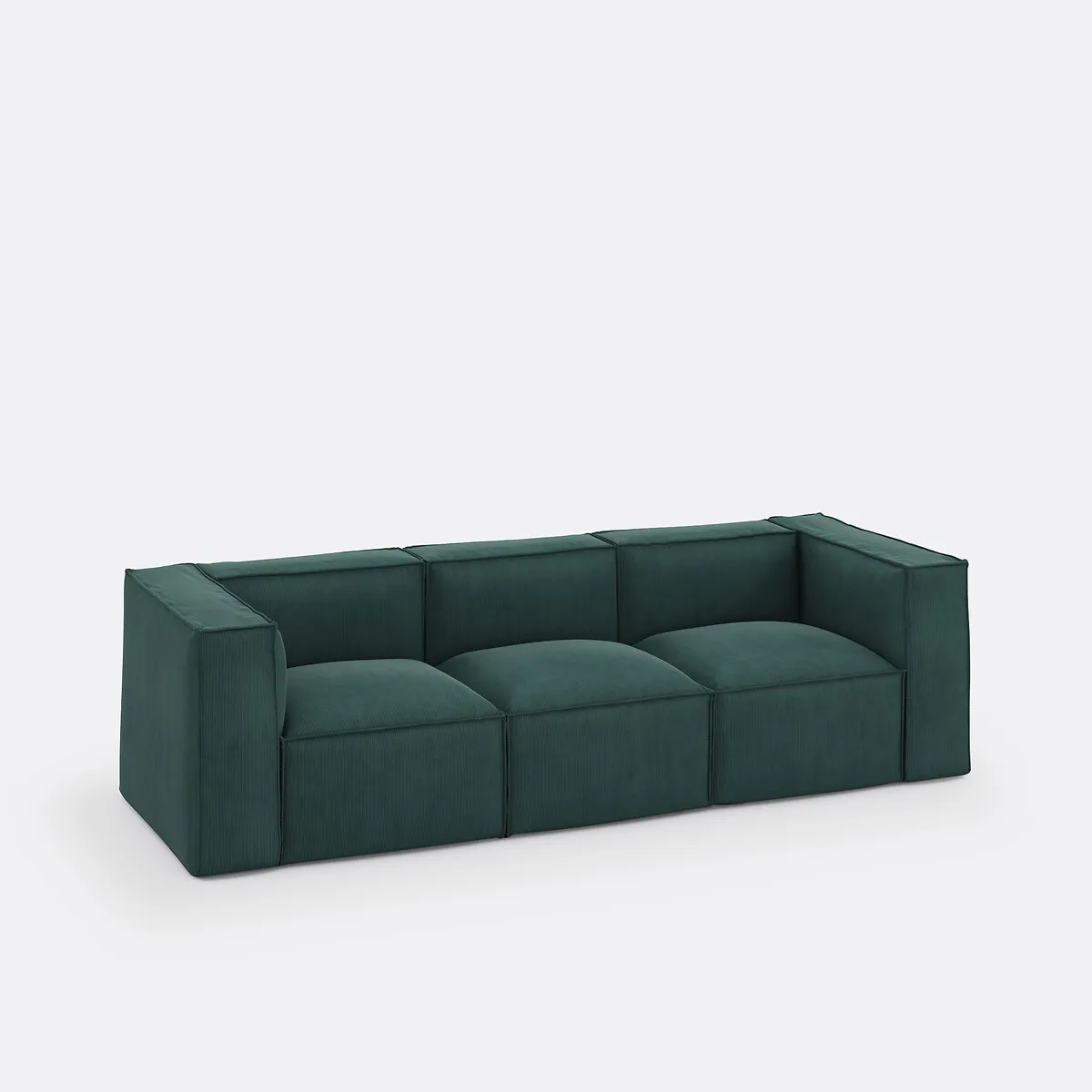 Canapé Modulable, 3 Places, En Velours Côtelé Fines Côtes, SEVEN — vue 3
