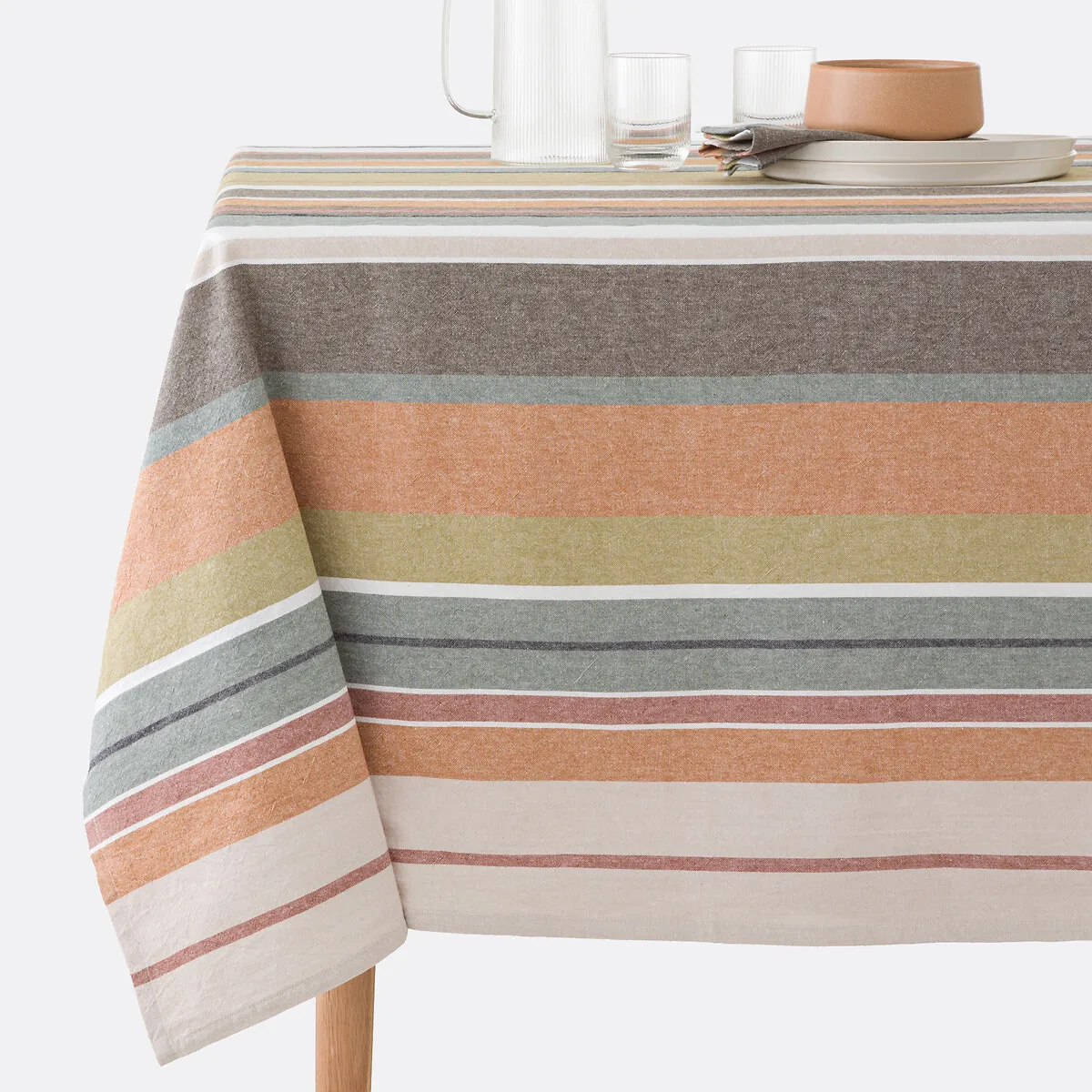 Nappe Rayures Coton Lavé Tissé-teint, Antika