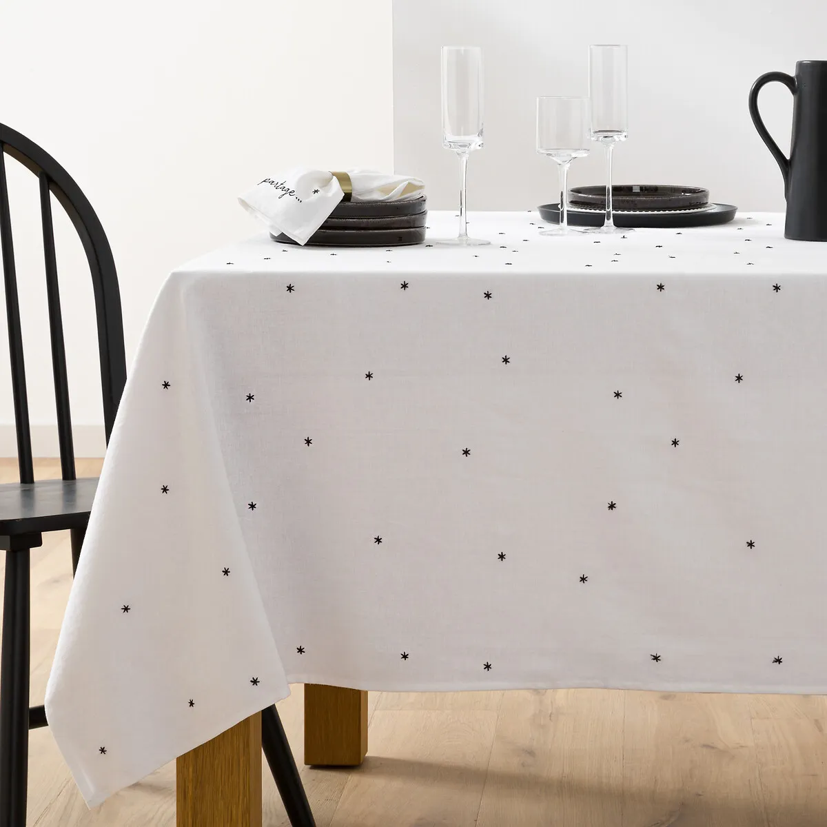 Nappe Brodée Lin/coton Lavé, Festive
