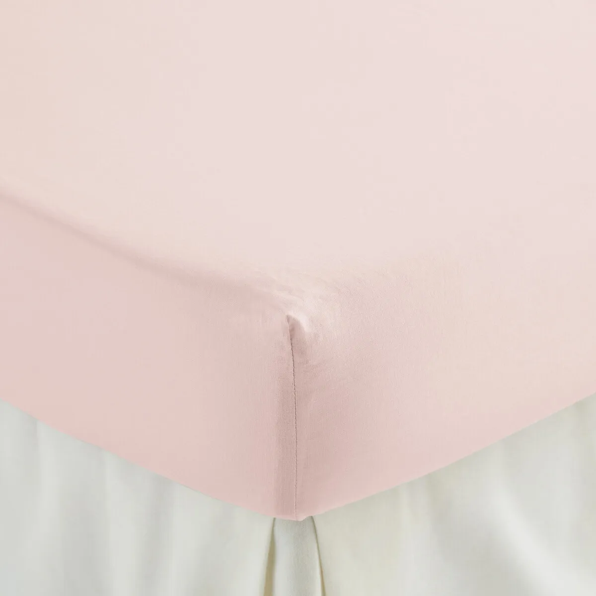 Drap-housse Enfant Uni, En Coton Lavé, Bonnet 30 Cm, KUMCO — vue 3