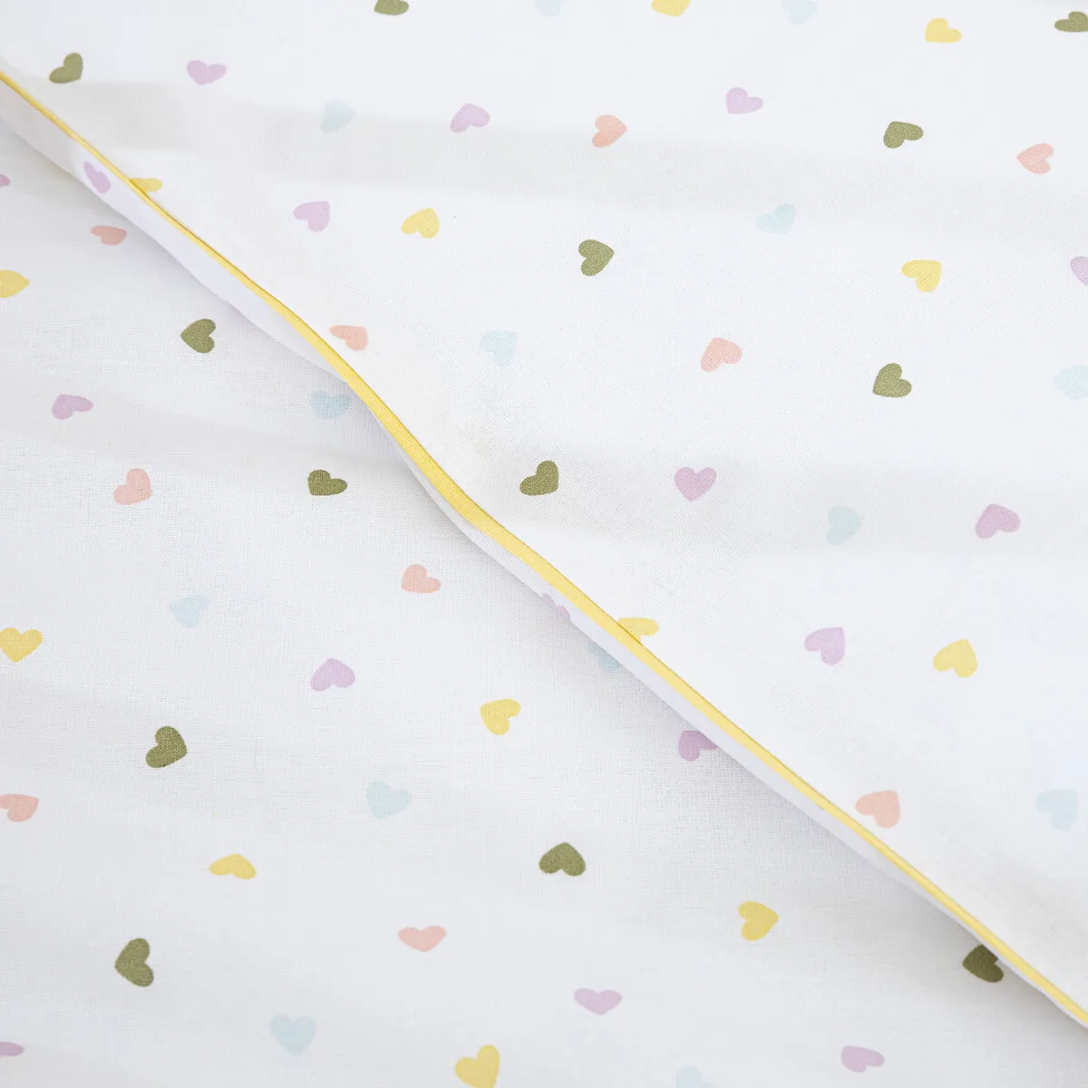 Housse De Couette Bébé En Coton Biologique, Imprimé Cœurs, SCACCO — vue 3