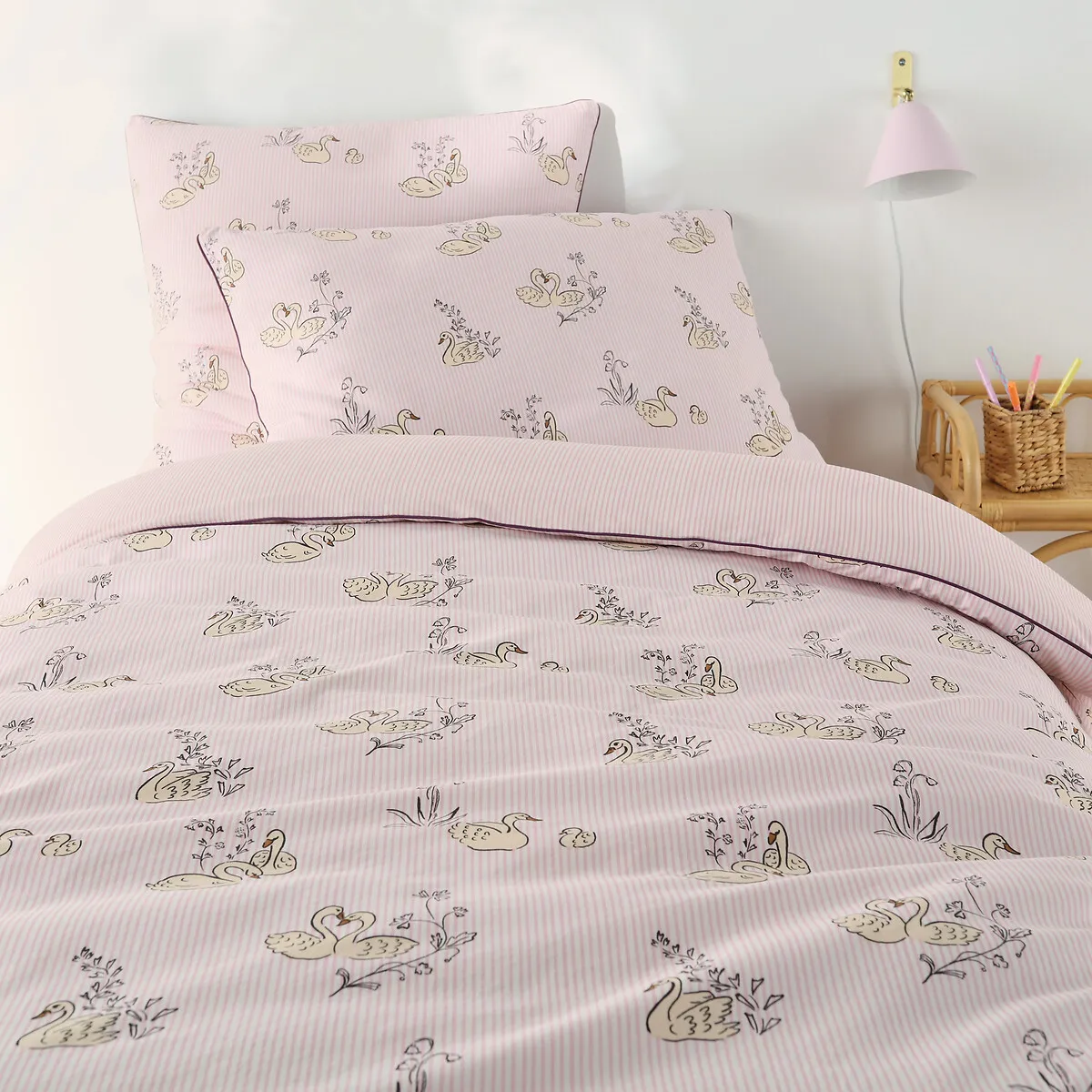 Housse De Couette Enfant 50% Coton Recyclé, Swan