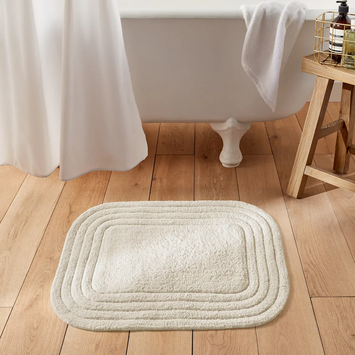 Tapis De Bain Coton Recyclé Tufté, Romane