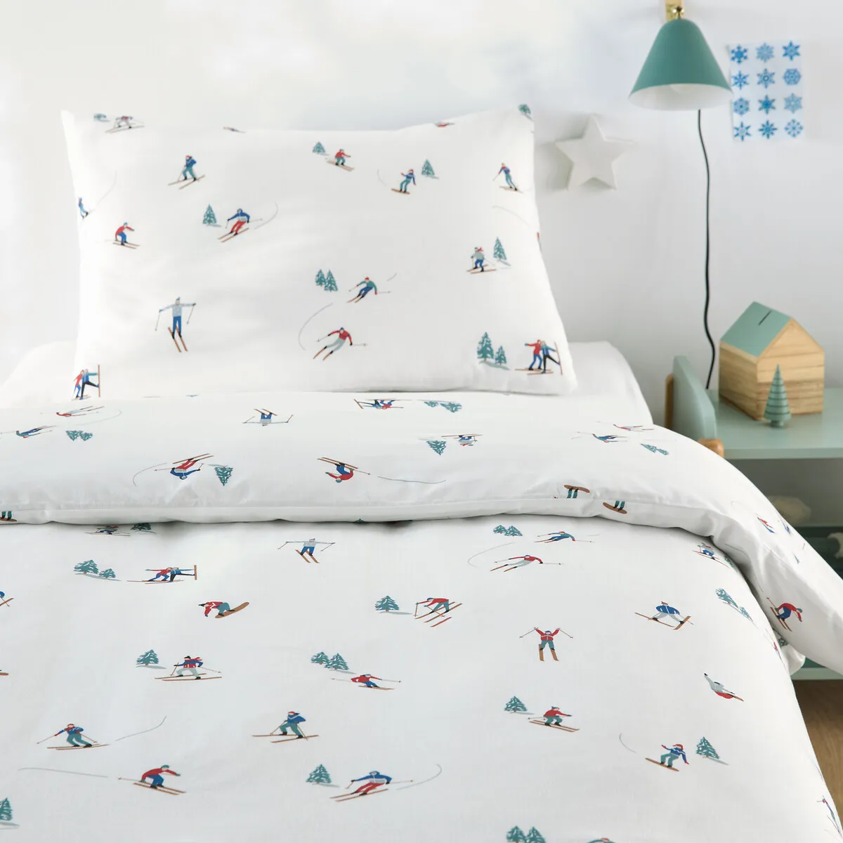 Parure De Lit Enfant En 30% Coton Recyclé, Taie Rectangulaire, TOUT SCHUSS