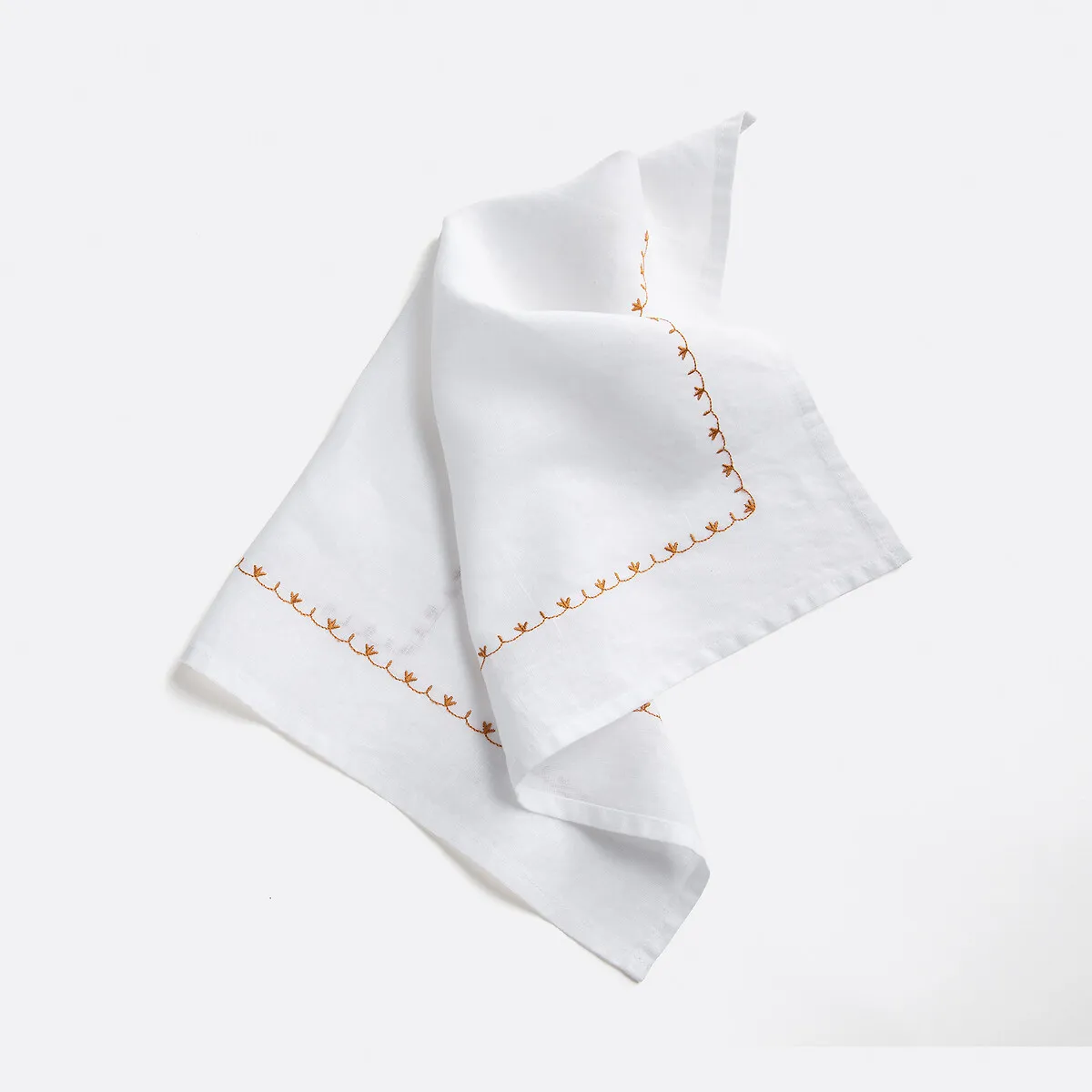 Lot De 2 Serviettes De Table En Lin Brodé, Mynia — vue 3
